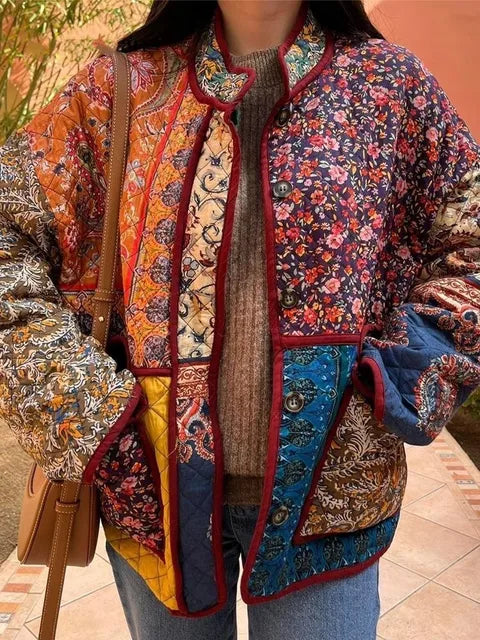 Berg-Feldt | Veste Manteau Vintage à Motif Floral
