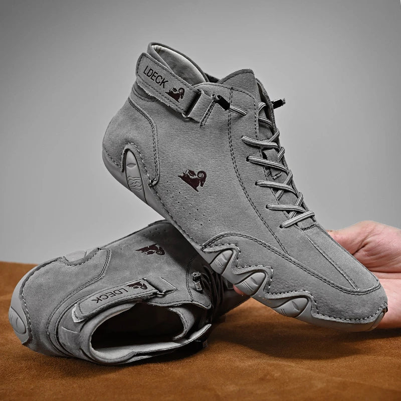 Erik: Komfortable Kunstleder-Barfußschuhe mit rutschfester Sohle