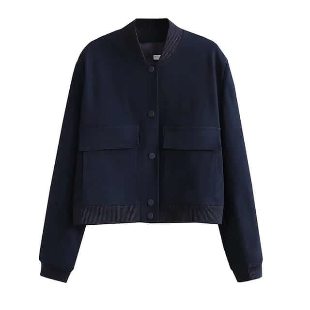 Berg-Feldt | Blouson Bomber Femme Avec Poches Couleur Unie et Style Streetwear