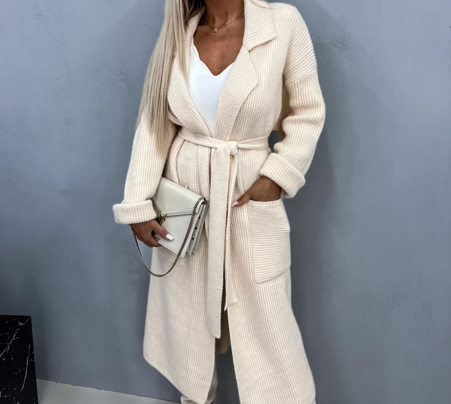 Cardigan en maille pour femme Berg-Feldt avec ceinture souple