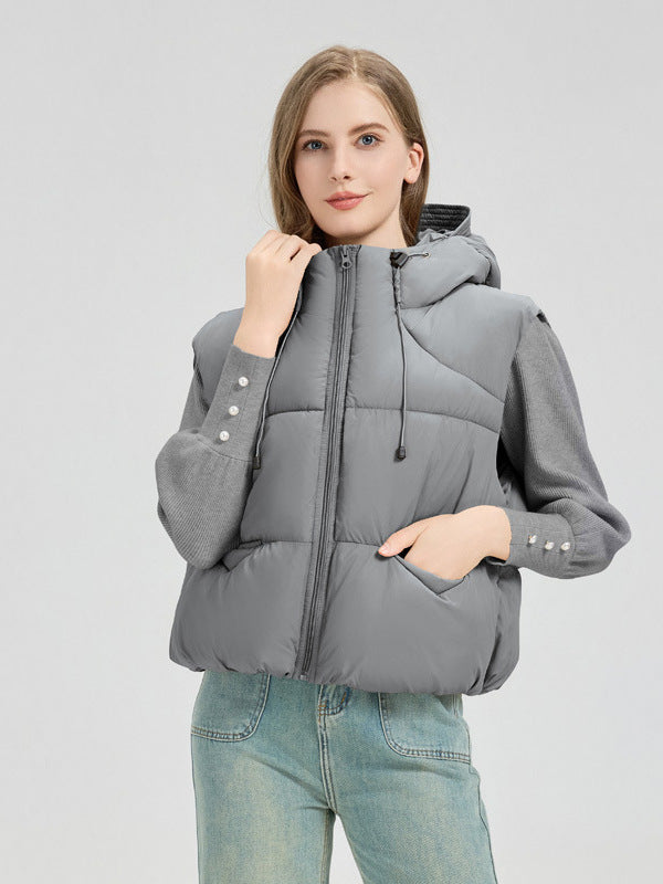 Gilet matelassé pour femme avec capuche amovible et poches latérales Berg-Feldt