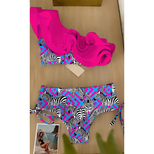 Bikini mit Rüschen und Zebraprint von berg-feldt
 - berg-feldt