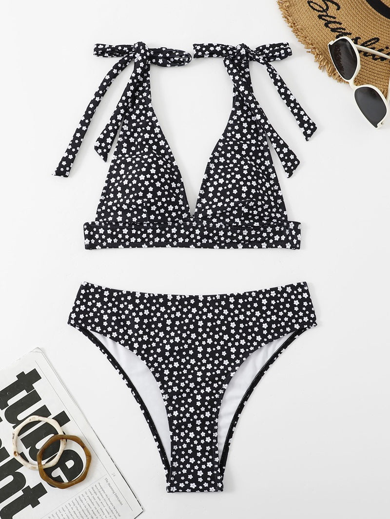 Ensemble de bikini pour femme avec haut triangle, bretelles réglables et imprimé floral de berg-feldt