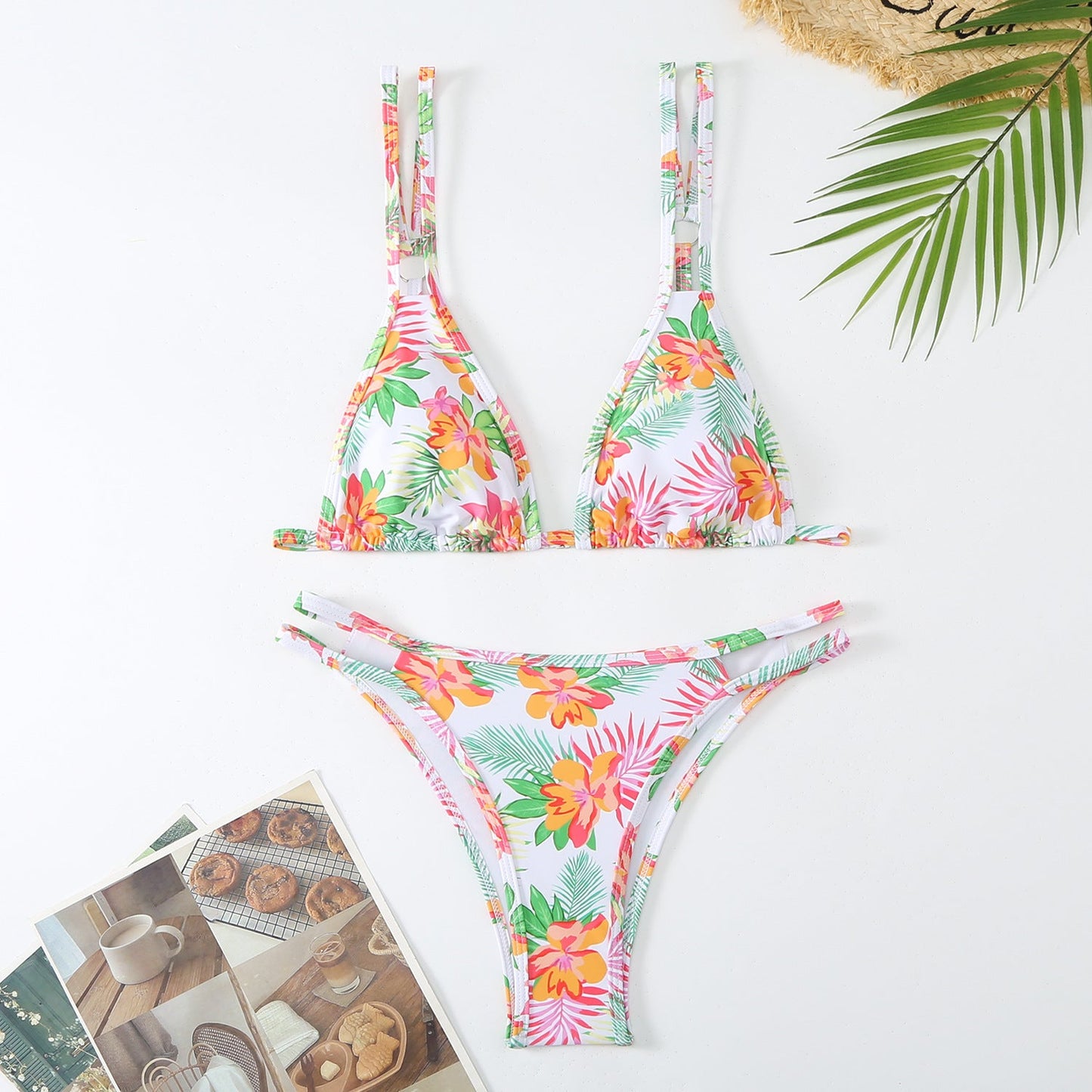 Ensemble de bikini à imprimé floral, haut triangle et bretelles réglables par berg-feldt (Femmes)