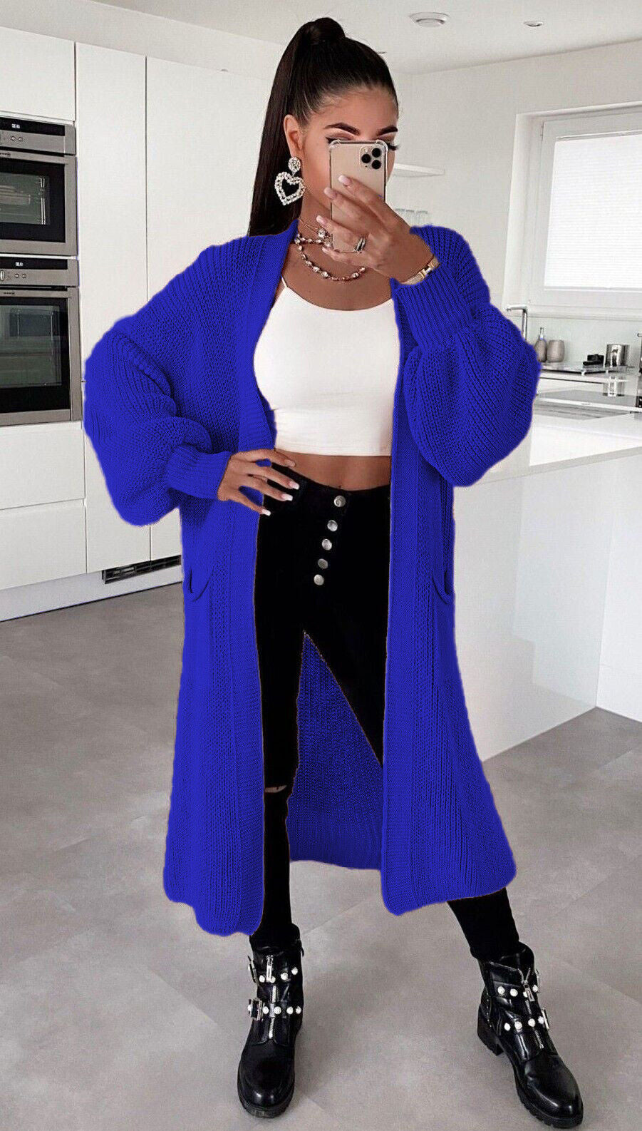 Cardigan long femme avec grandes poches Berg-Feldt