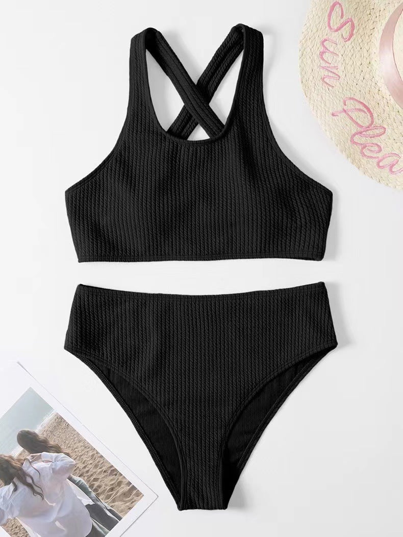 Sport Bikini Set mit gerippter, hochgeschnittener Passform von berg-feldt für Damen