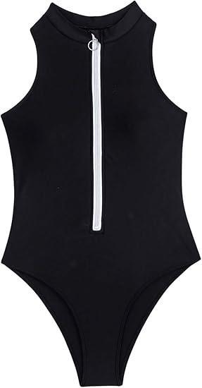 Maillot de bain berg-feldt pour femme, coupe haute, avec fermeture éclair