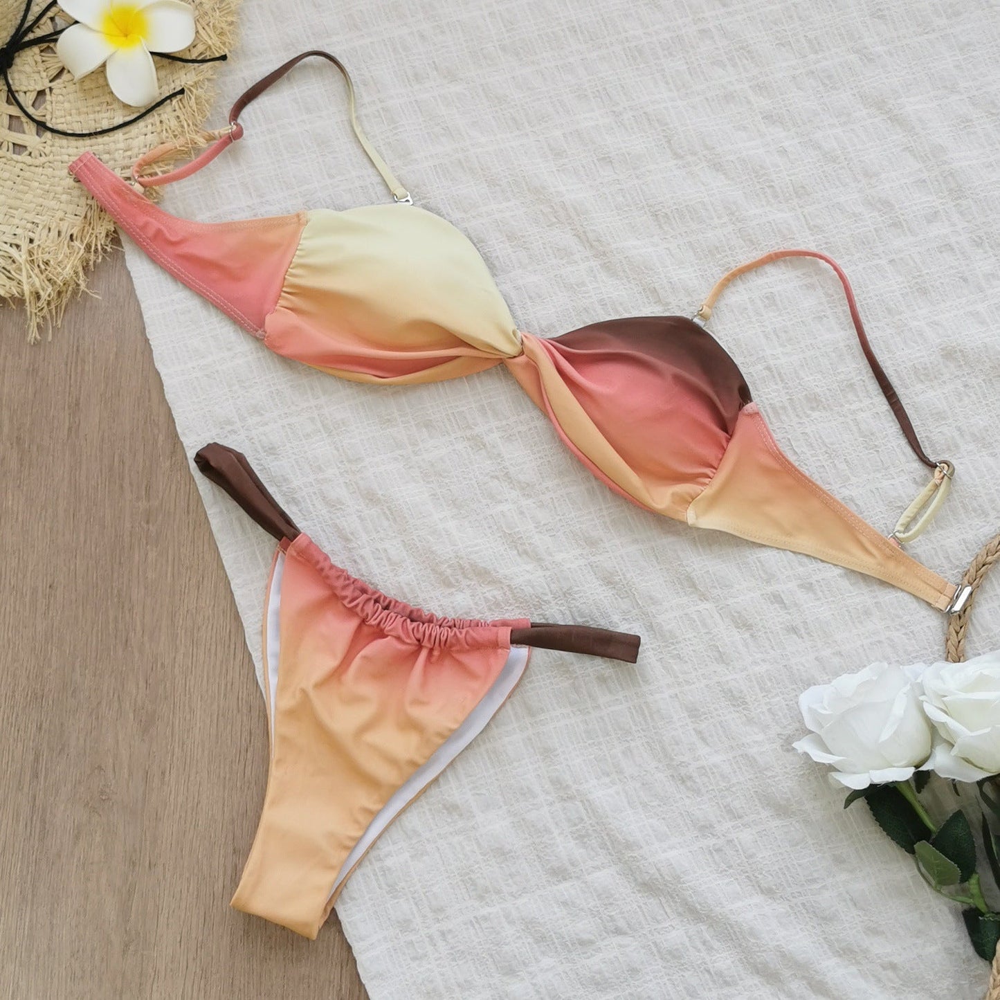 Haut et bas de bikini dégradé taille haute pour femme Berg-Feldt