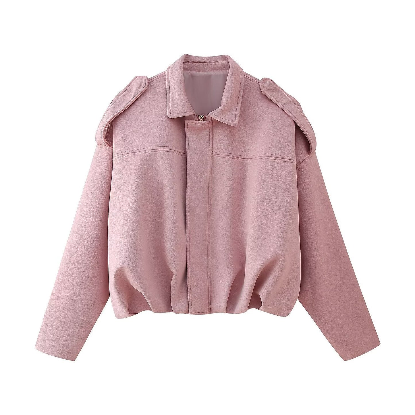 Strukturierte Schulter-Jacke aus Wildleder von berg-feldt für Damen