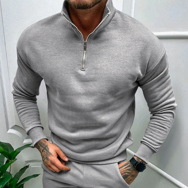 Sweat-shirt homme à col montant zippé Berg-Feldt