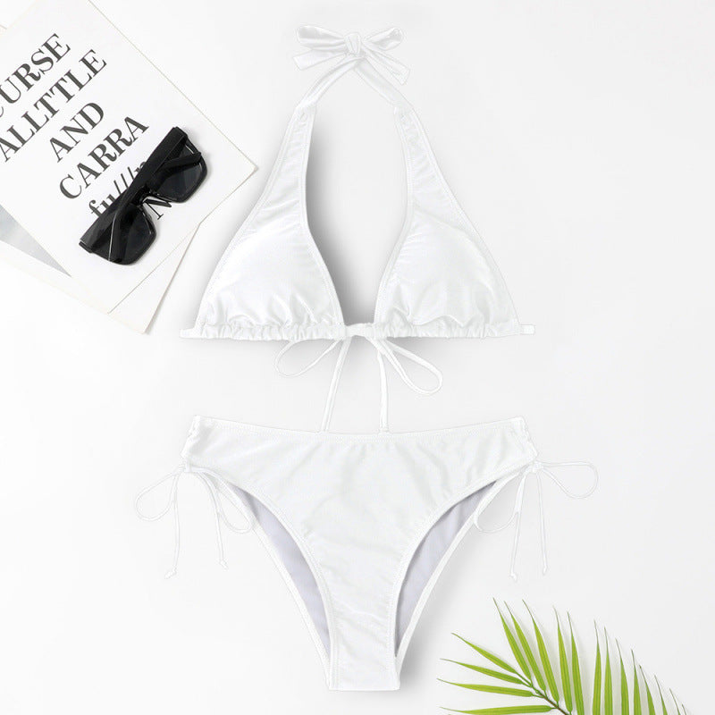 Haut de maillot de bain triangle femme à bretelles réglables et laçage berg-feldt
