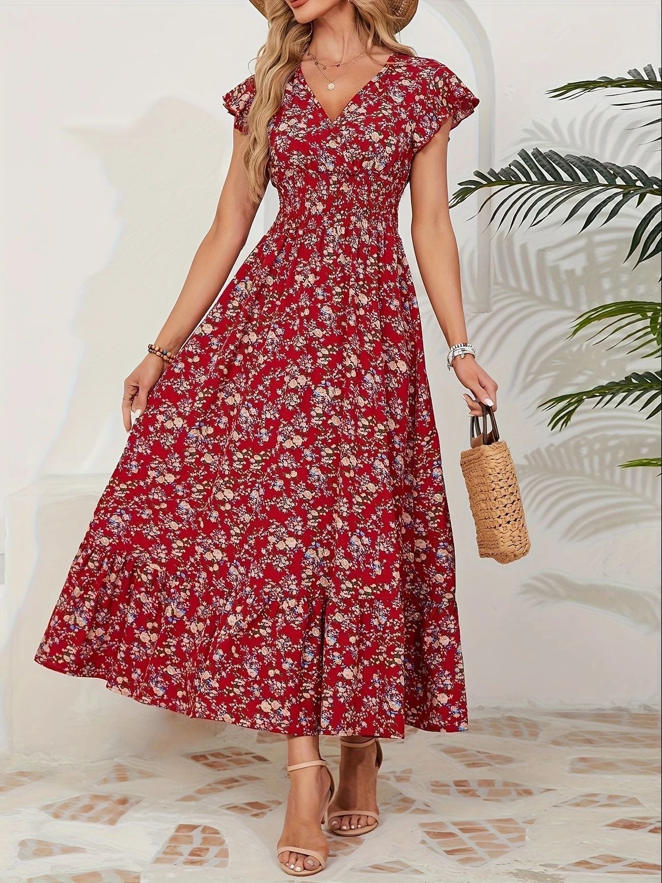 Robe longue pour femme avec jupe ample et volants romantiques – berg-feldt