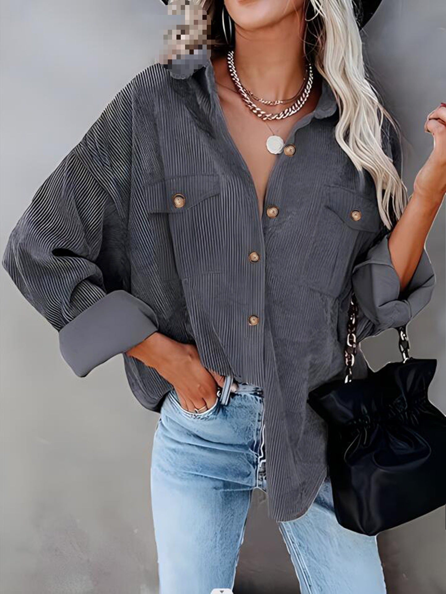 Damen Cordhemdjacke mit doppelter Brusttasche Berg-Feldt
