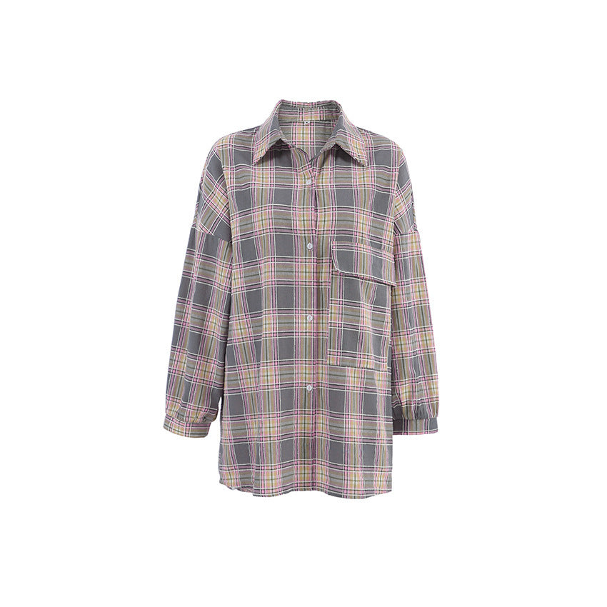 Women's Casual Plaid Button-Up Shirt by berg-feldt