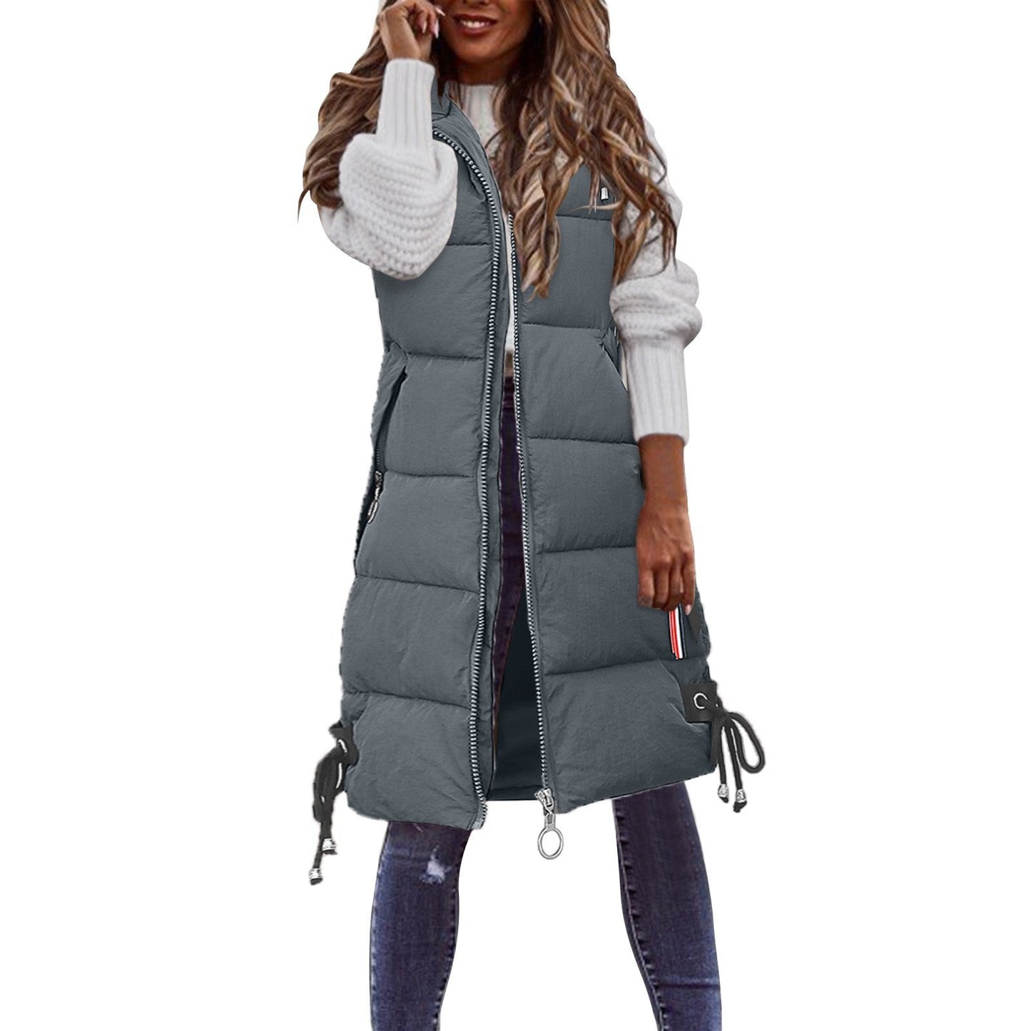 Women's fashionable quilted vest with practical pockets and adjustable elastic - Berg-Feldt