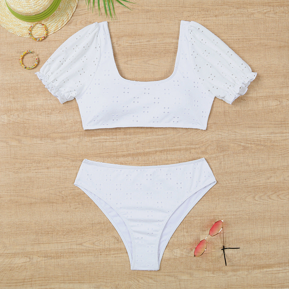 Haut de bikini ajusté à manches bouffantes par berg-feldt