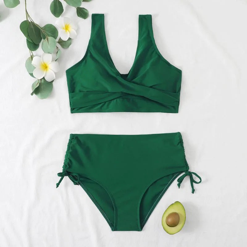 Maillot de bain bikini taille haute froncé pour femme berg-feldt