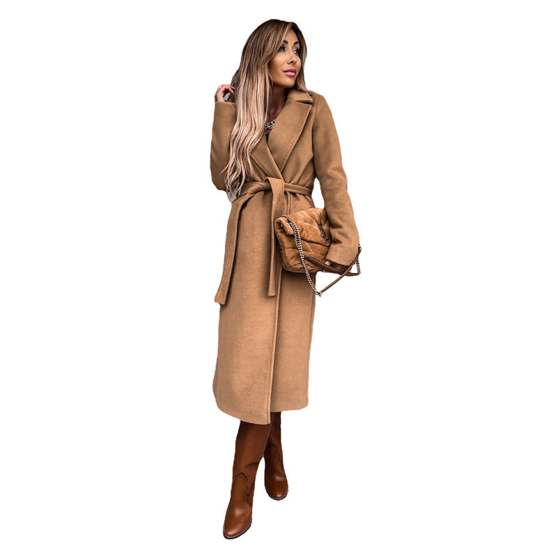 Manteau long élégant pour femme avec ceinture et poches ouvertes Berg-Feldt