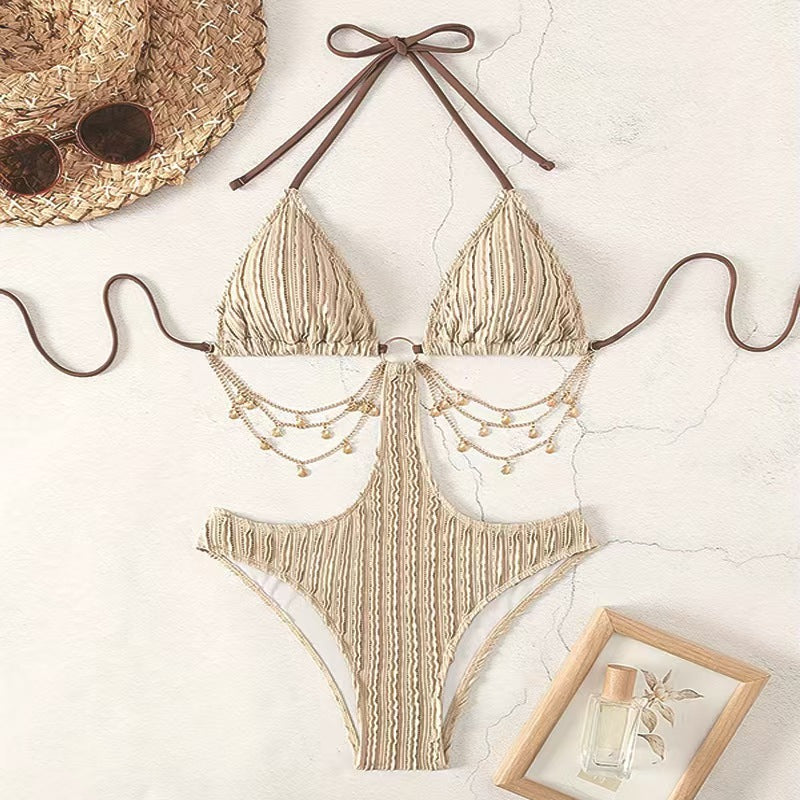 Ensemble de maillot de bain taille haute Berg-Feldt pour femme avec détails ornementaux