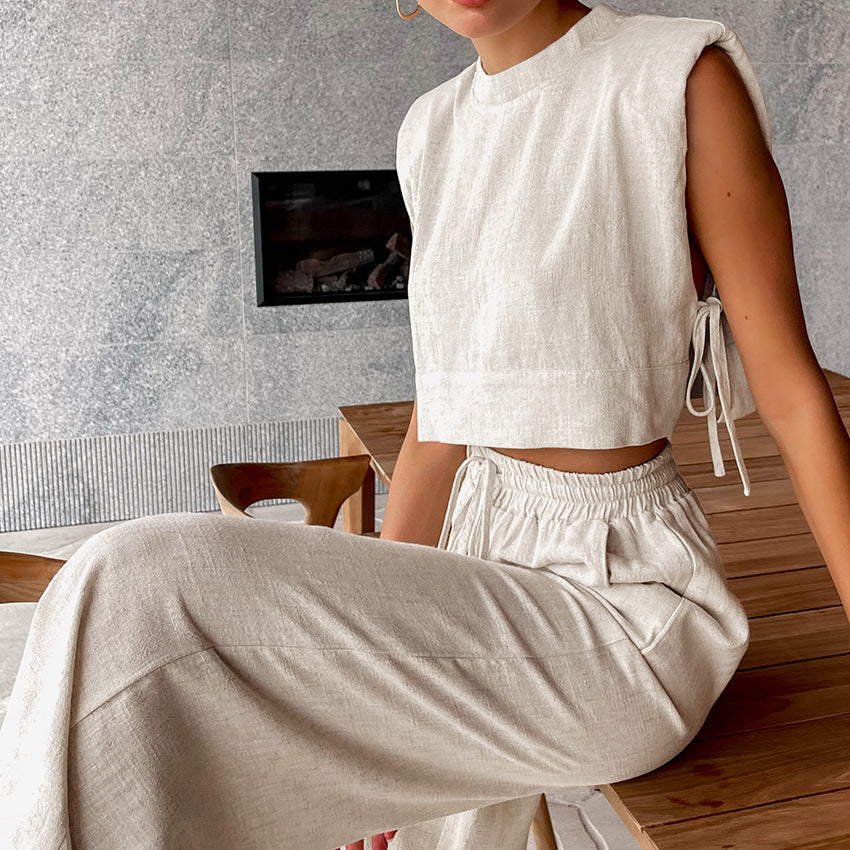 Crop top décontracté pour femme avec lacets sur les côtés par berg-feldt