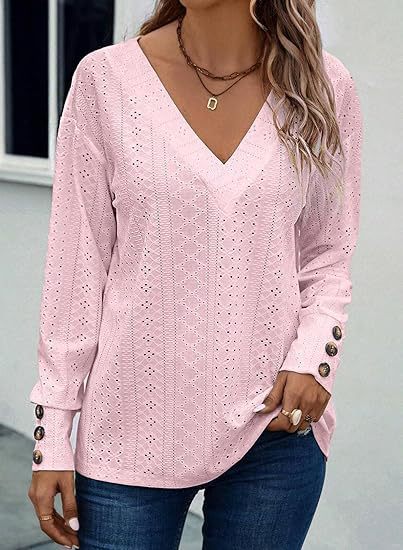 Pull-over tricoté ajouré col en V pour femmes berg-feldt