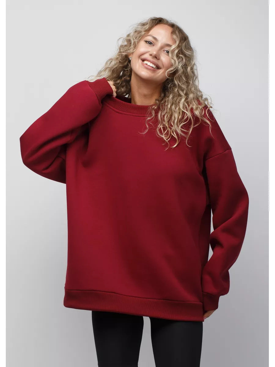 Sweat-shirt décontracté surdimensionné pour femme avec coupe surdimensionnée et matériaux en coton doux Berg-Feldt