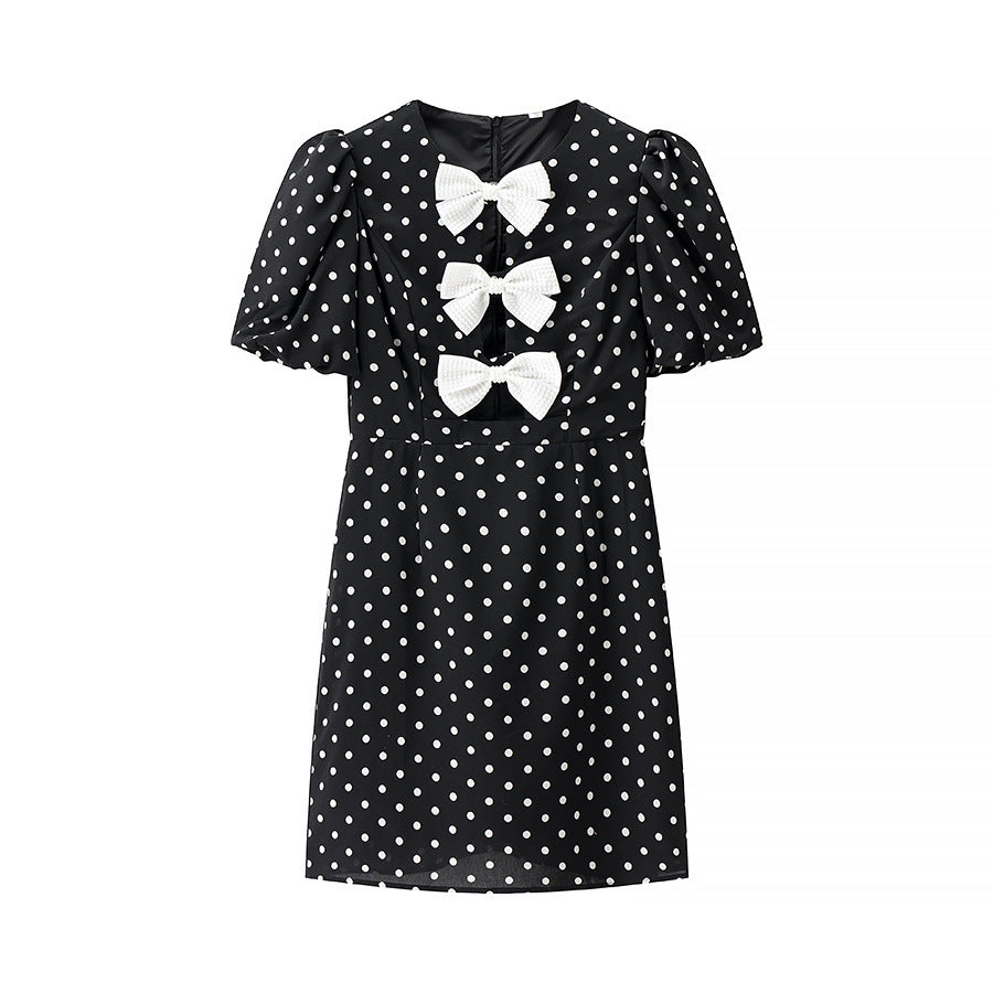 Robe courte à pois avec nœud pour femme de berg-feldt