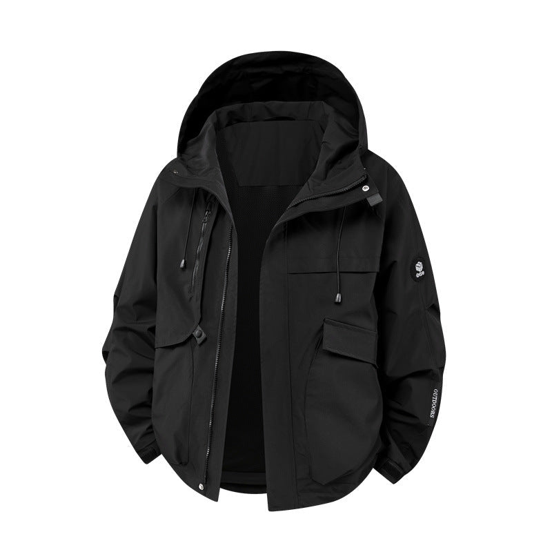Herren technische Outdoor-Jacke mit Material und zahlreichen Reißverschlusstaschen Berg-Feldt