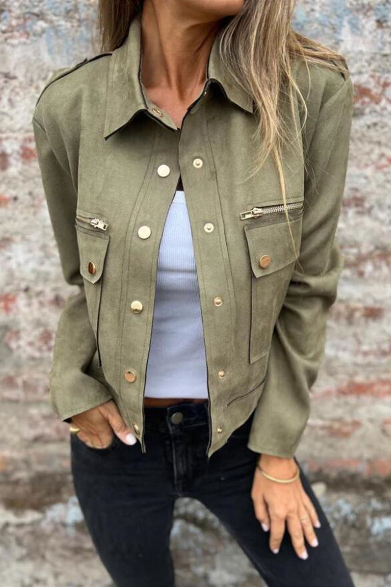 Berg-Feldt | Metallreißverschluss Revers Langarmjacke