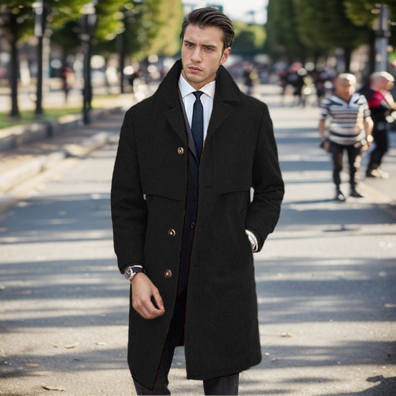 Herren eleganter Wollmantel mit doppelter Knopfleiste und modernem Design Berg-Feldt