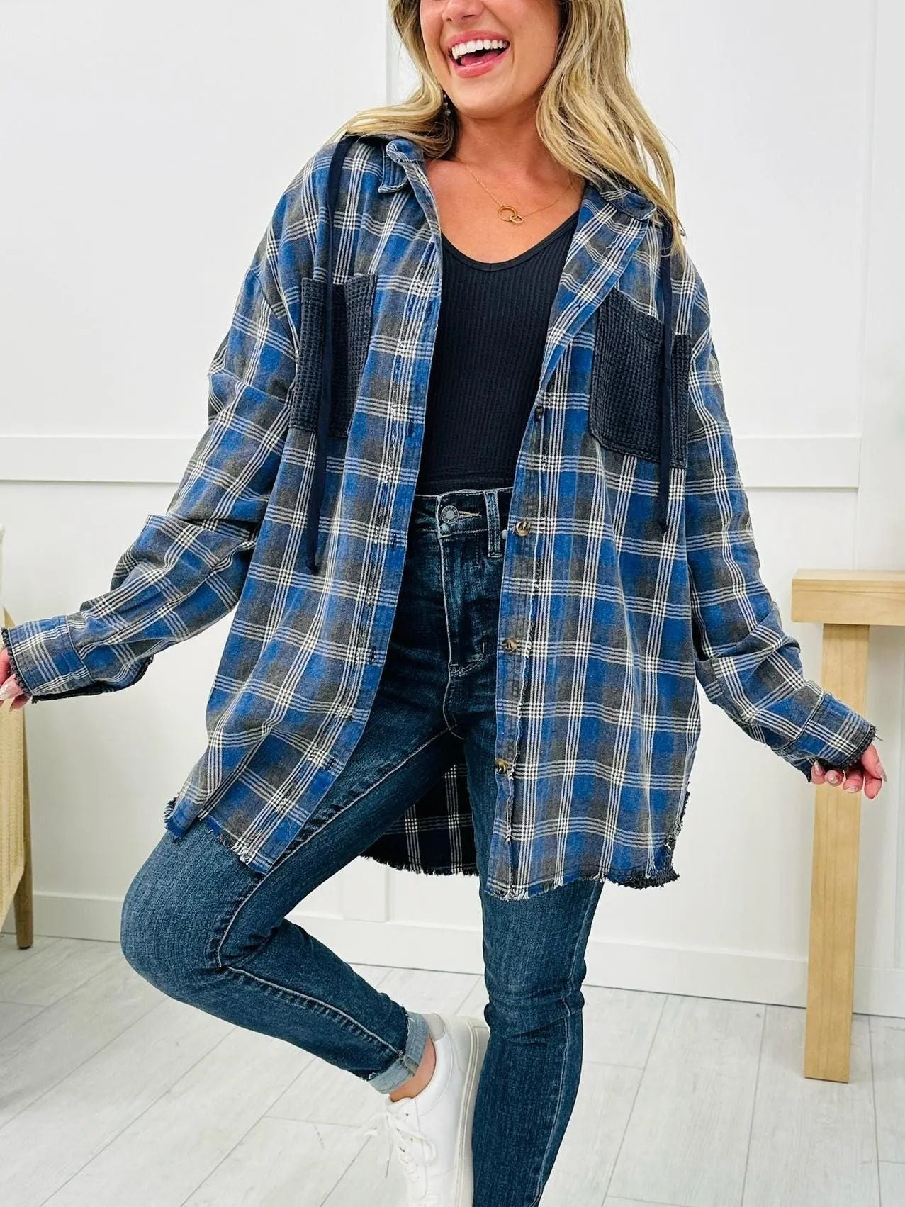 Chemise à carreaux en flanelle Berg-feldt pour femme, coupe ample