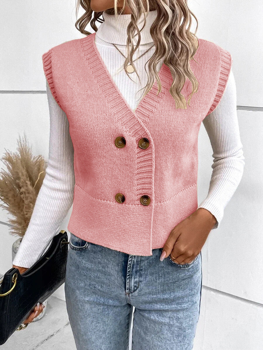 Cardigan en maille double boutonnage avec col en V élégant Berg-Feldt