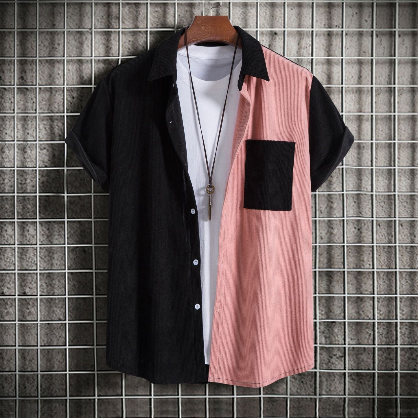 Chemise à manches courtes pour homme avec textures variées et design moderne Berg-Feldt