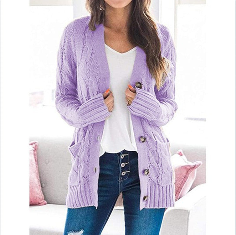 Cardigan pour femme en grosse maille, avec motif torsadé élaboré et poches pratiques Berg-Feldt