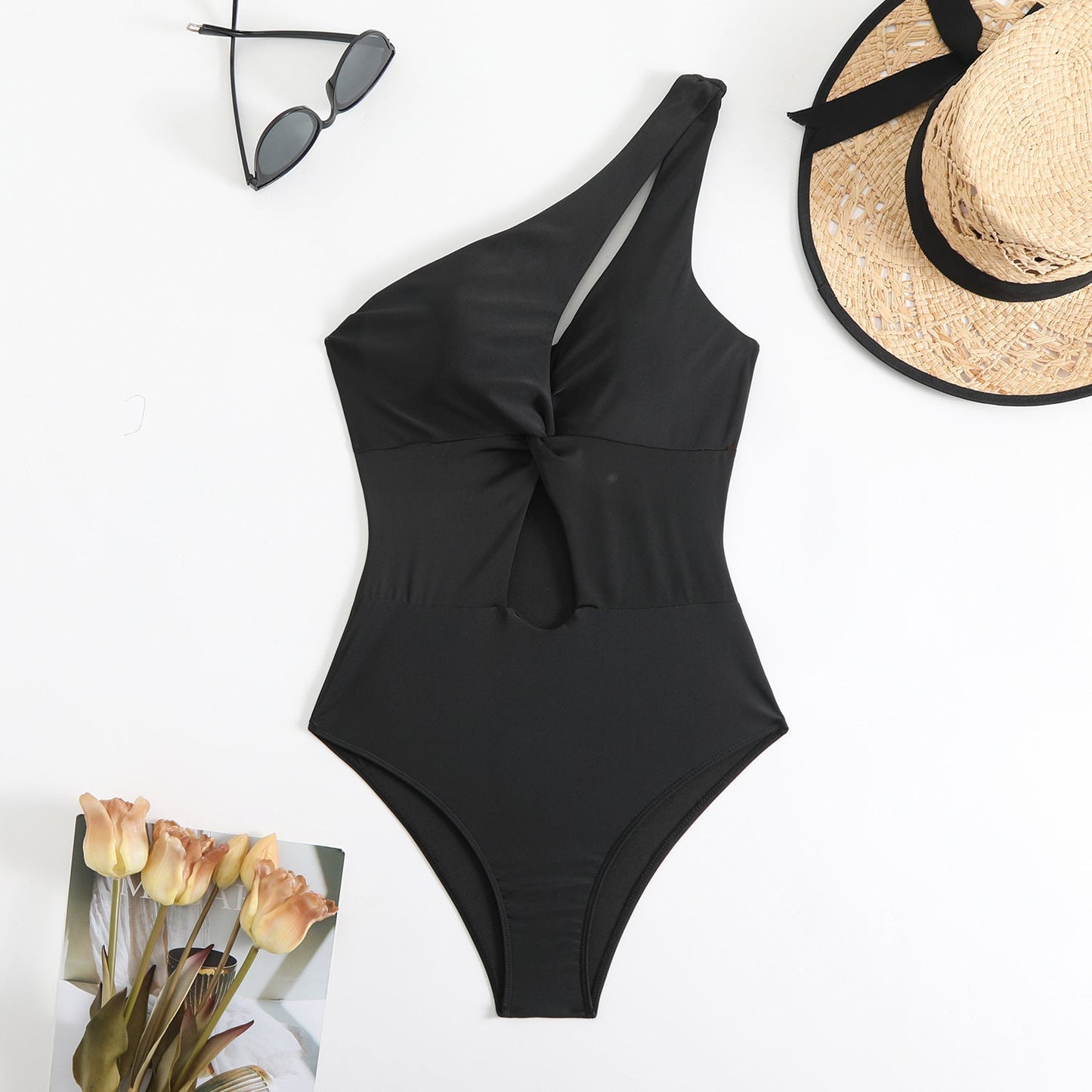 Maillot de bain monokini asymétrique Berg-feldt pour femme avec découpes