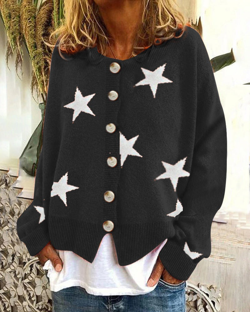 Cardigan en tricot pour femme motif étoiles Berg-Feldt