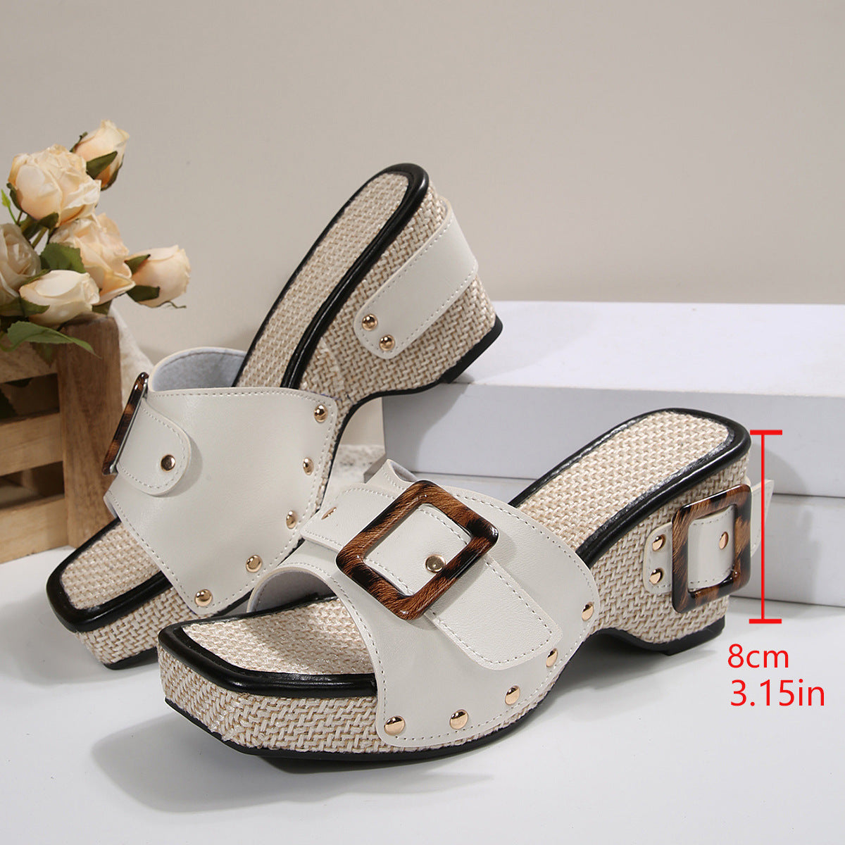 Mules tendance pour femme avec plateforme, fermeture en bois et semelle antidérapante de berg-feldt