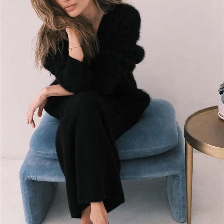 Cardigan long en tricot douillet à manches longues Berg-Feldt pour femmes