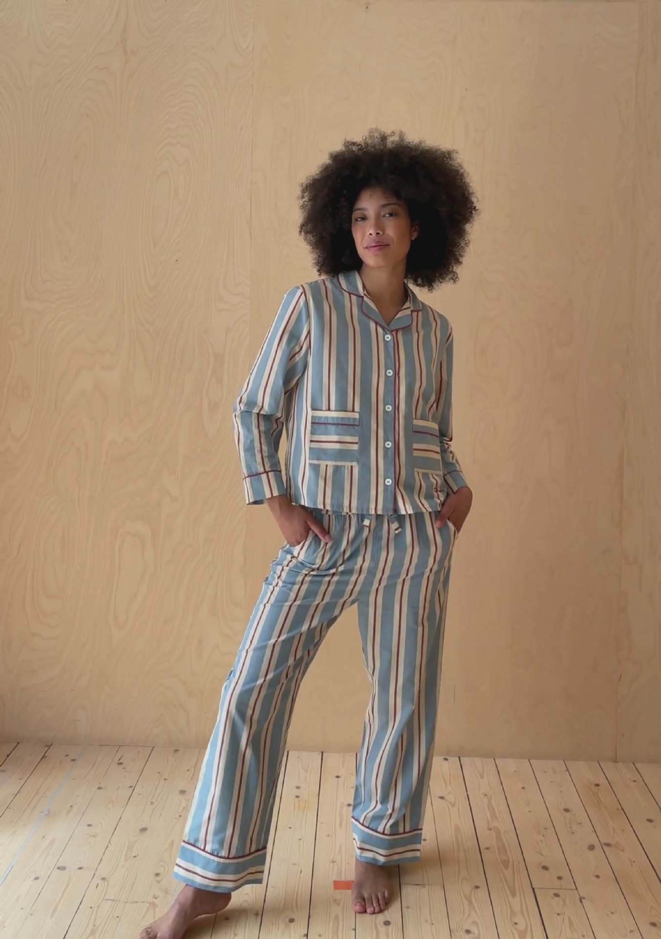 Damen Pyjama-Set mit modischem Streifenmuster Berg-Feldt