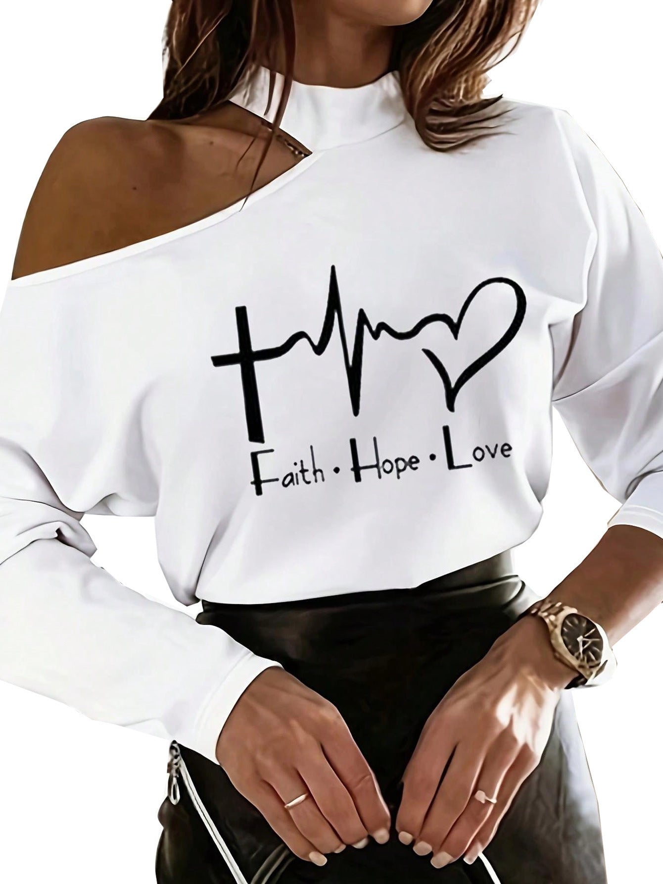 T-shirt à épaules dénudées Kreatives Berg-Feldt pour femme