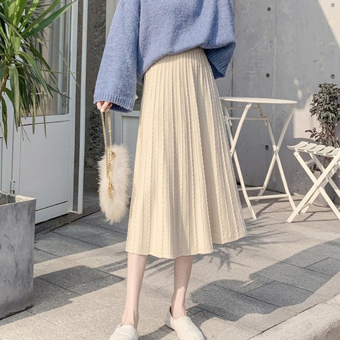 Damen Plissee-Rock aus weichem Material mit elastischem Bund Berg-Feldt