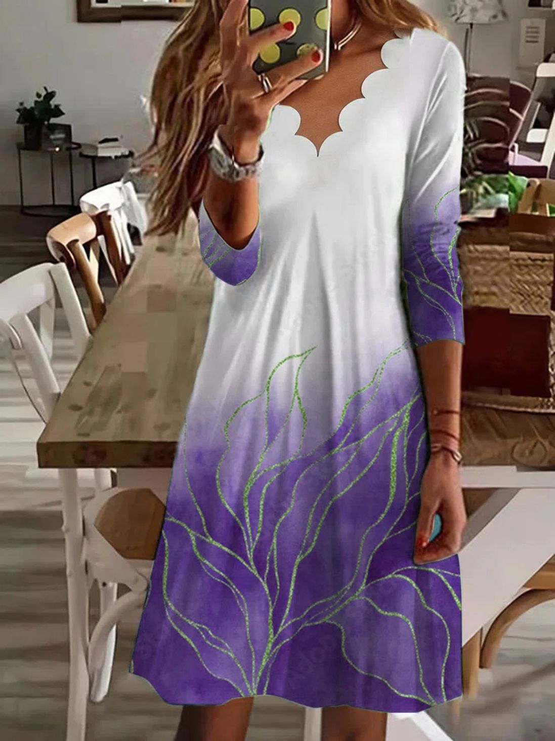 Robe de plage femme élégante à col en V et imprimé floral de berg-feldt