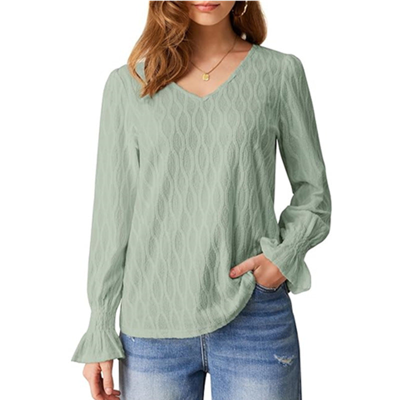 Chemisier unique pour femme avec encolure en V et motif texturé par berg-feldt