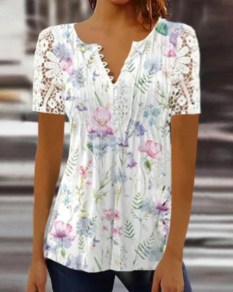 Blouse pour femme avec manches en dentelle et motif floral berg-feldt