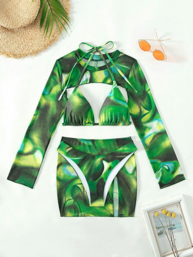 Ensemble maillot de bain élégant pour femme avec manches longues et jupe assortie de berg-feldt