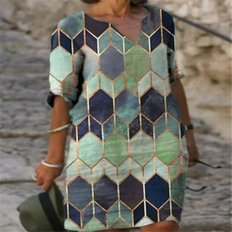 Robe droite à motif géométrique Berg-Feldt pour femme