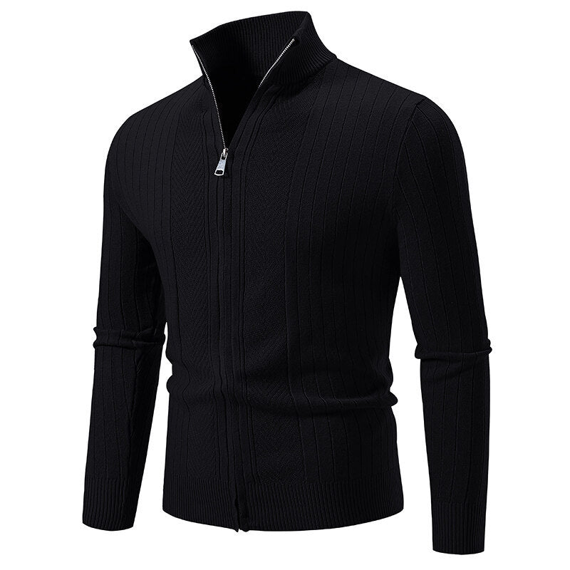 Herren Strickpullover mit modernem Reißverschluss und Rippenstruktur Berg-Feldt
