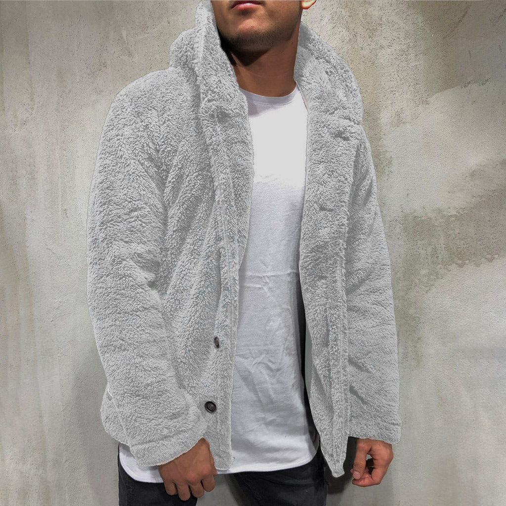Veste douillette en teddy pour homme avec large revers et poches pratiques Berg-Feldt