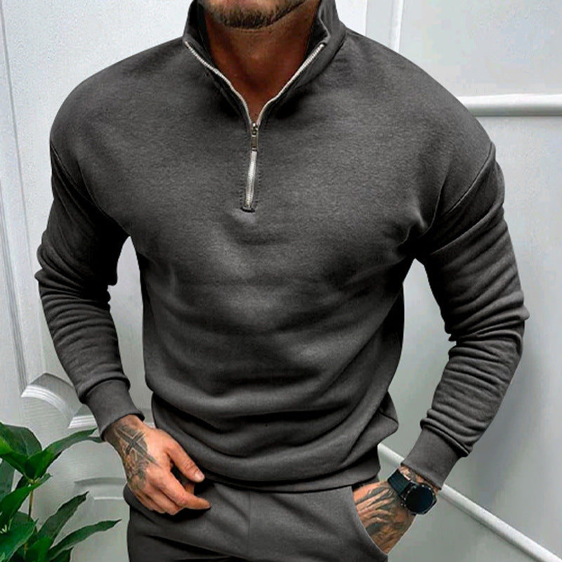 Sweat-shirt homme à col montant zippé Berg-Feldt