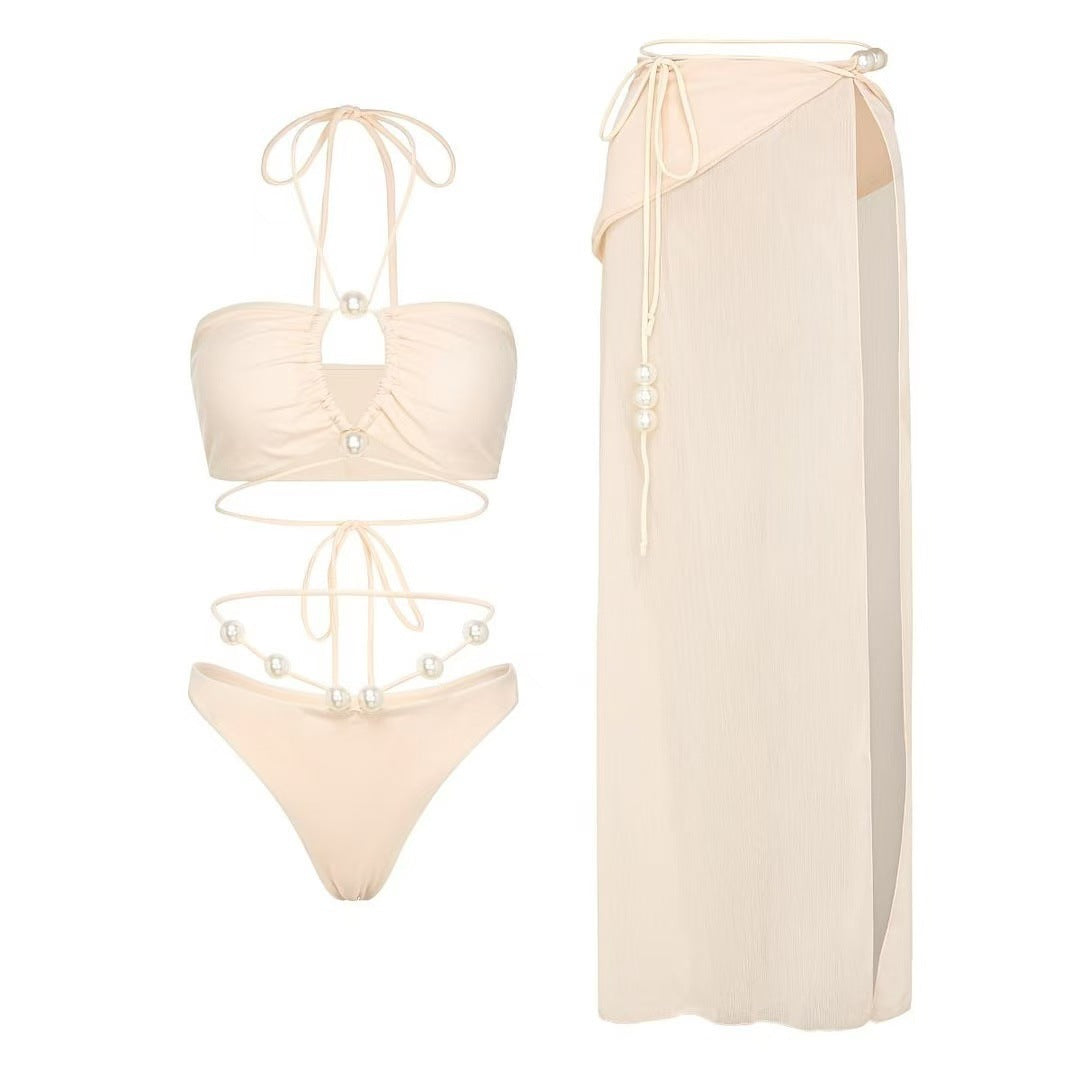 Eleganter Damen Bikini mit Perlendetail und Rock von berg-feldt